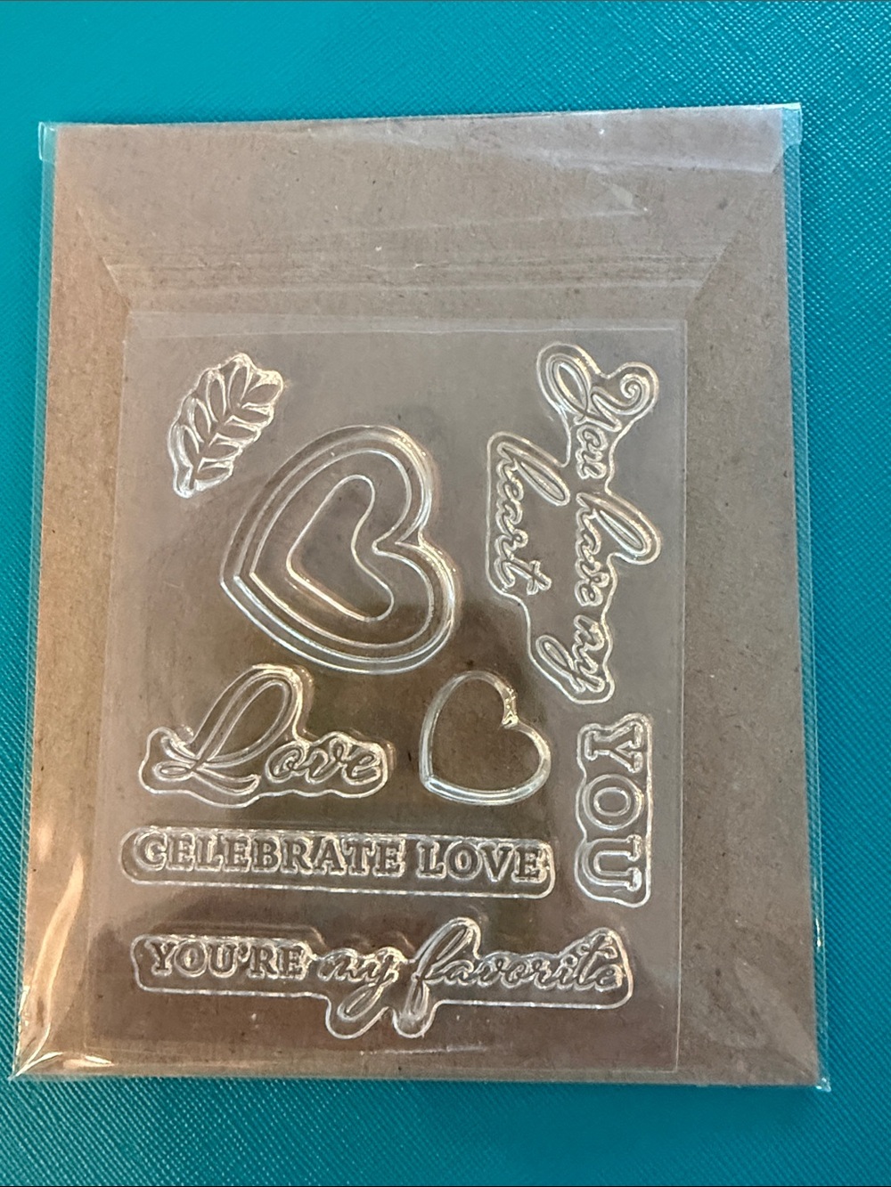 Clear Love Sentiment Stamp Set - Hearts & Phrases